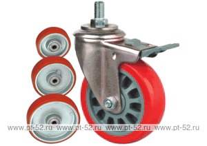 Колесо поворотное с болтом Lema FC3-TPU-125-230-B6A
